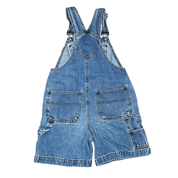 Vintage Winnie the Pooh Tigger denim embroidered short bib overalls kid size med - Picture 2 of 7